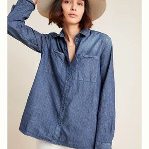 Pilero by Anthropologie polka-dot denim shirt